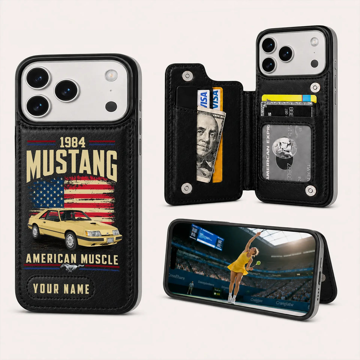 1984 Mustang Personalized Leather Wallet Phone Case