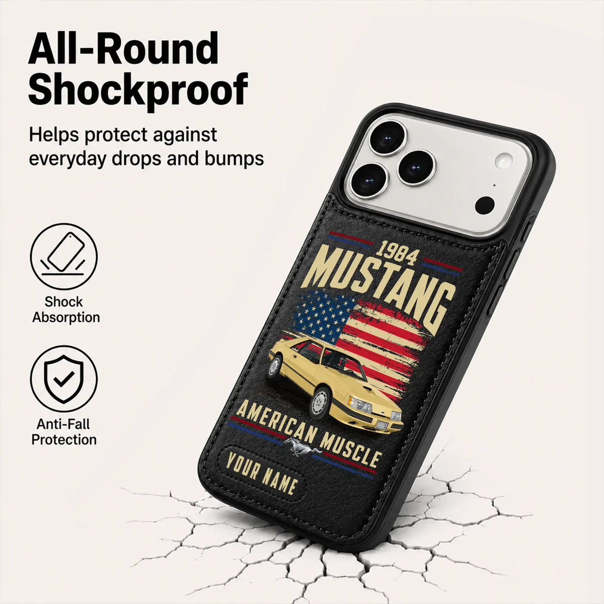 1984 Mustang Personalized Leather Wallet Phone Case
