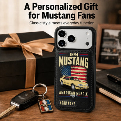 1984 Mustang Personalized Leather Wallet Phone Case