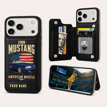 1988 Mustang Personalized Leather Wallet Phone Case