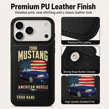 1988 Mustang Personalized Leather Wallet Phone Case