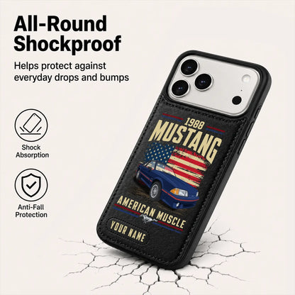 1988 Mustang Personalized Leather Wallet Phone Case