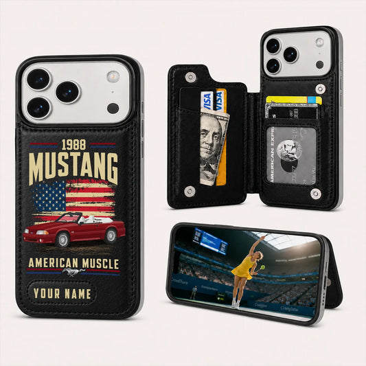 1988 Mustang Personalized Leather Wallet Phone Case