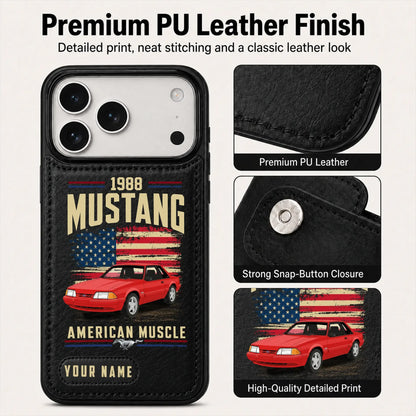 1988 Mustang Personalized Leather Wallet Phone Case