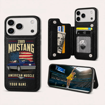 1989 Mustang Personalized Leather Wallet Phone Case