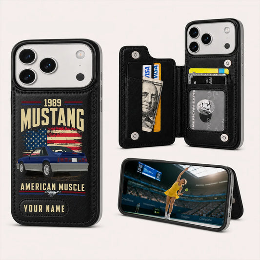 1989 Mustang Personalized Leather Wallet Phone Case