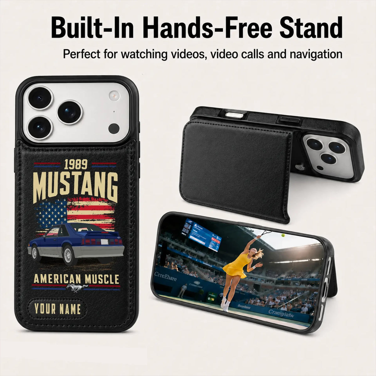 1989 Mustang Personalized Leather Wallet Phone Case