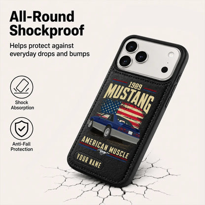 1989 Mustang Personalized Leather Wallet Phone Case