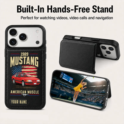 1989 Mustang Personalized Leather Wallet Phone Case