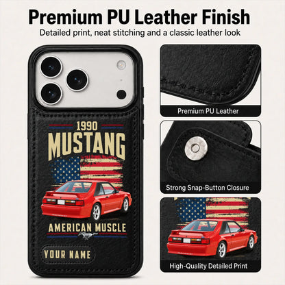 1990 Mustang Personalized Leather Wallet Phone Case
