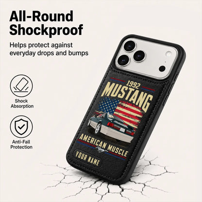 1992 Mustang Personalized Leather Wallet Phone Case