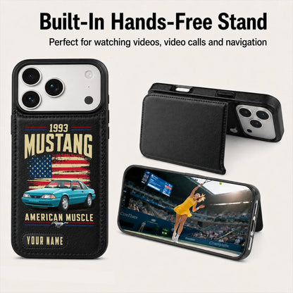 1993 Mustang Personalized Leather Wallet Phone Case