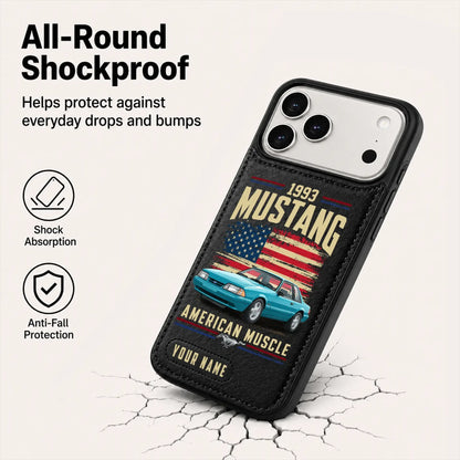 1993 Mustang Personalized Leather Wallet Phone Case