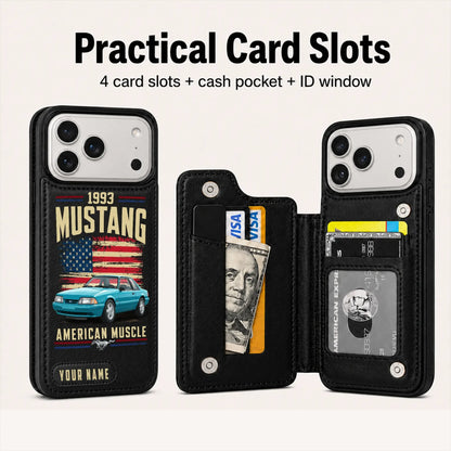 1993 Mustang Personalized Leather Wallet Phone Case