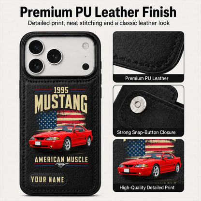 1995 Mustang Personalized Leather Wallet Phone Case
