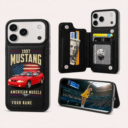 1997 Mustang Personalized Leather Wallet Phone Case