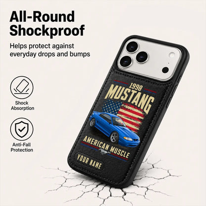 1998 Mustang Personalized Leather Wallet Phone Case