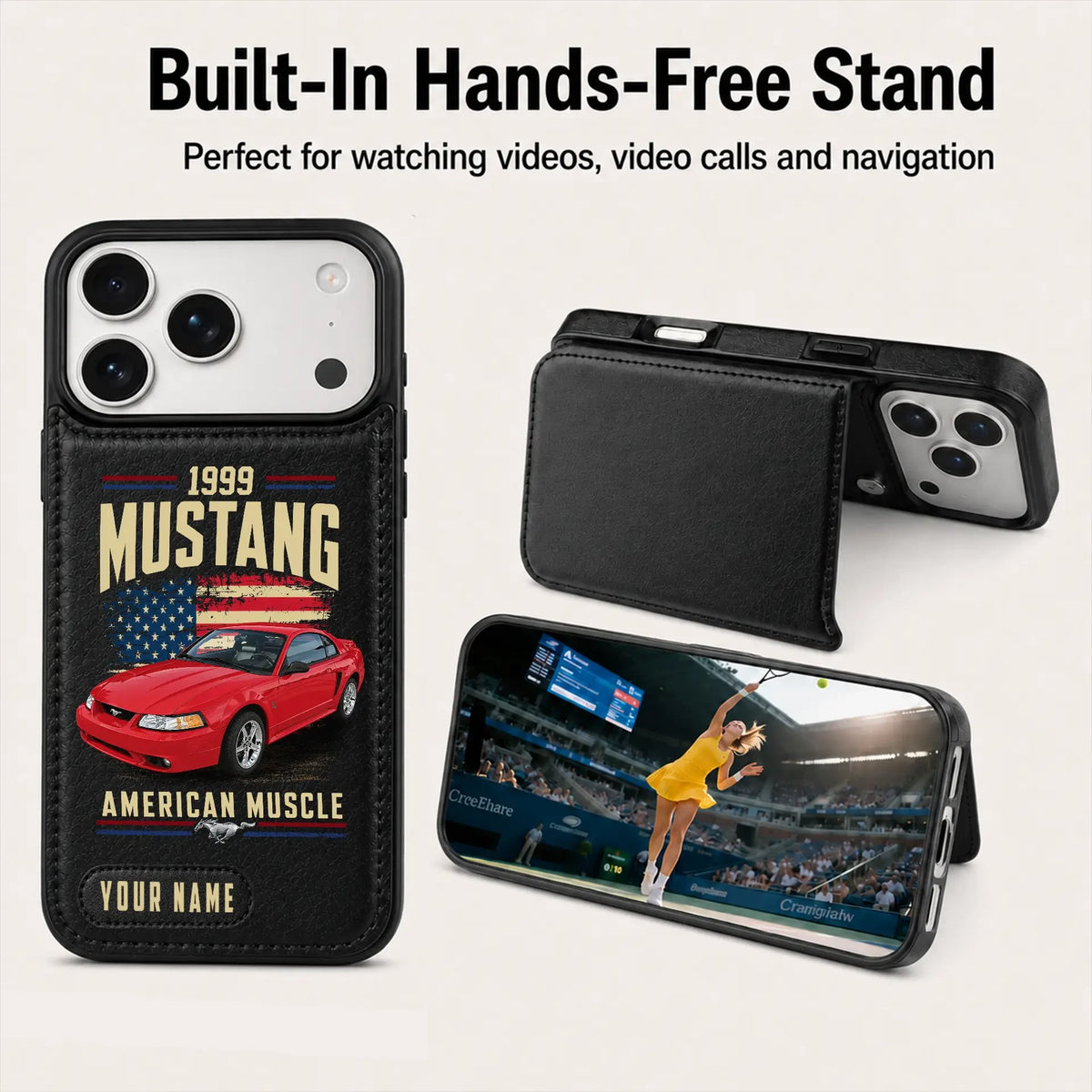 1999 Mustang Personalized Leather Wallet Phone Case