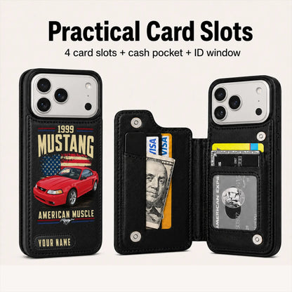 1999 Mustang Personalized Leather Wallet Phone Case