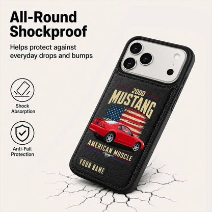 2000 Mustang Personalized Leather Wallet Phone Case