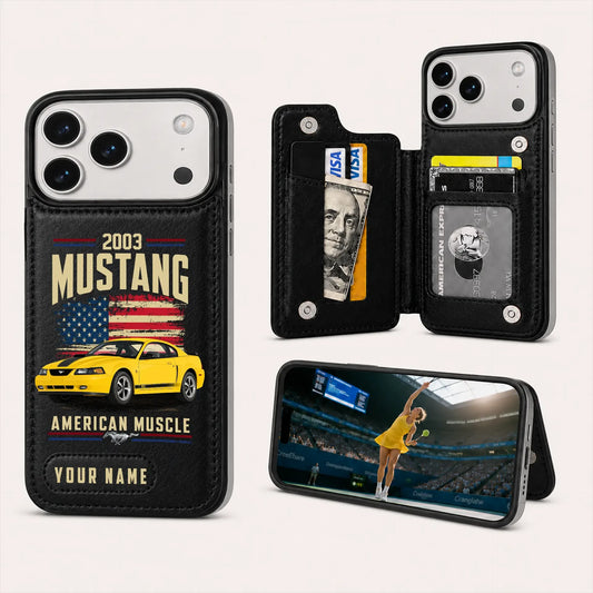 2003 Mustang Personalized Leather Wallet Phone Case