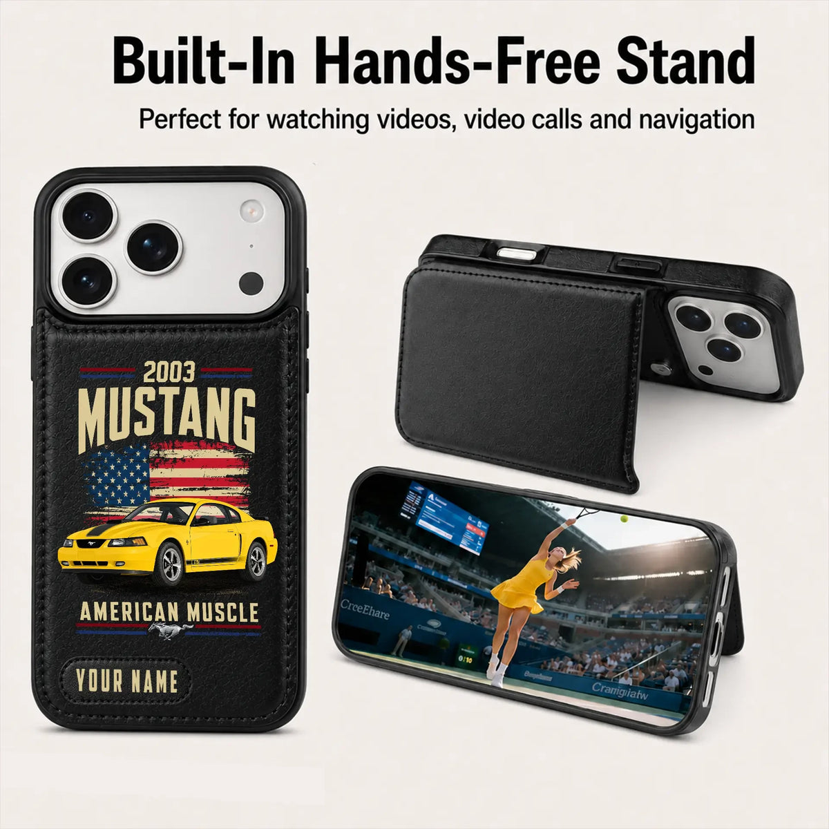 2003 Mustang Personalized Leather Wallet Phone Case