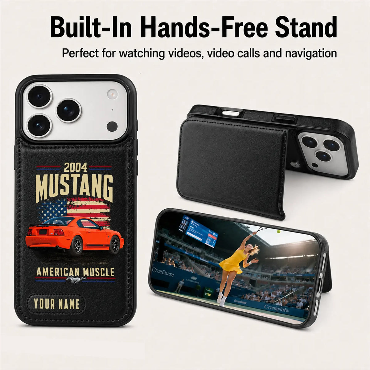 2004 Mustang Personalized Leather Wallet Phone Case