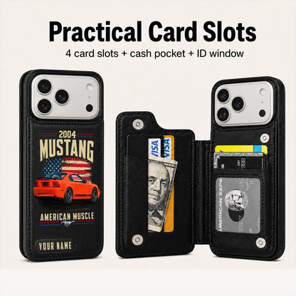2004 Mustang Personalized Leather Wallet Phone Case