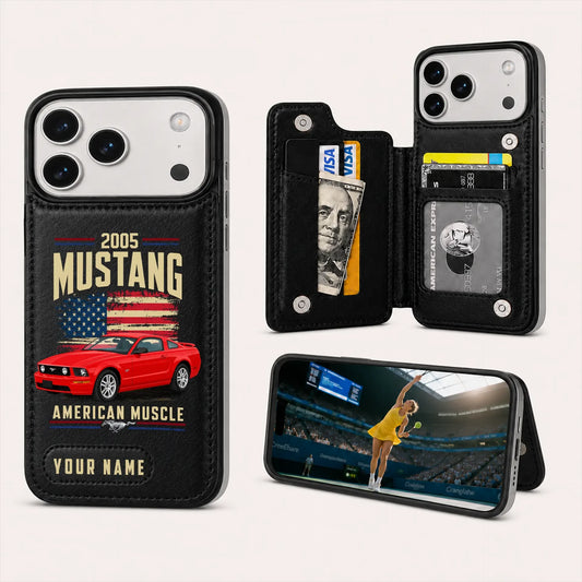 2005 Mustang Personalized Leather Wallet Phone Case