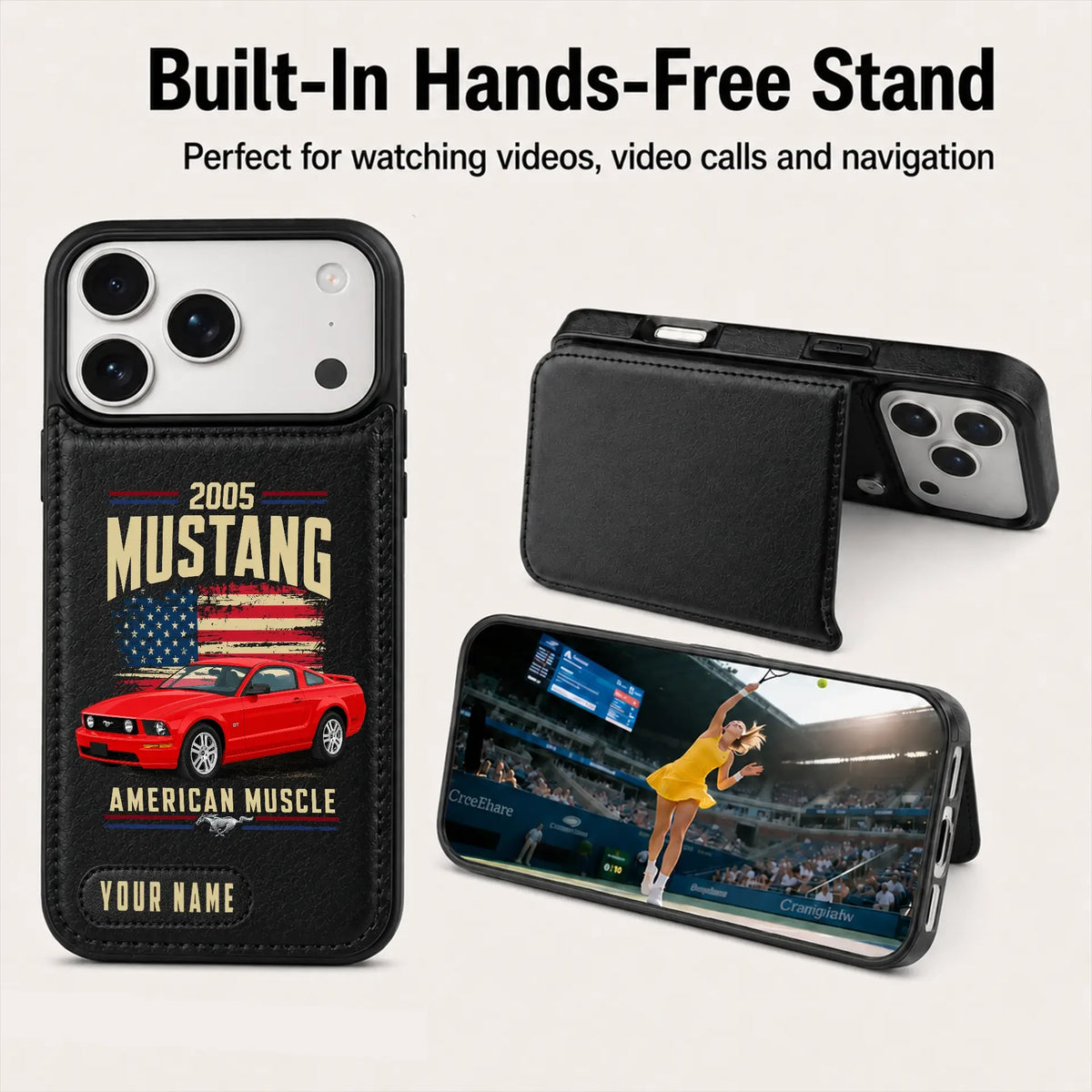 2005 Mustang Personalized Leather Wallet Phone Case