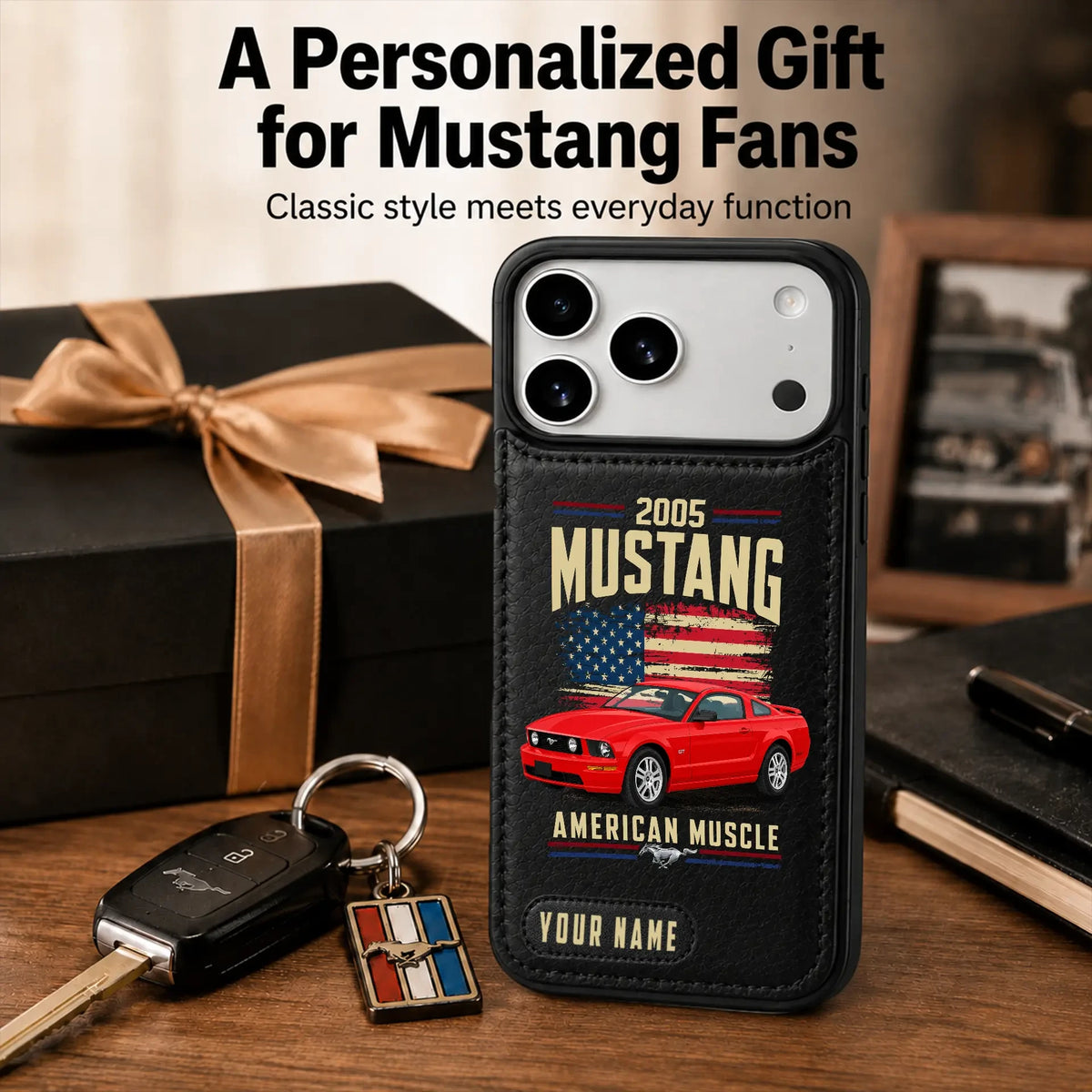 2005 Mustang Personalized Leather Wallet Phone Case