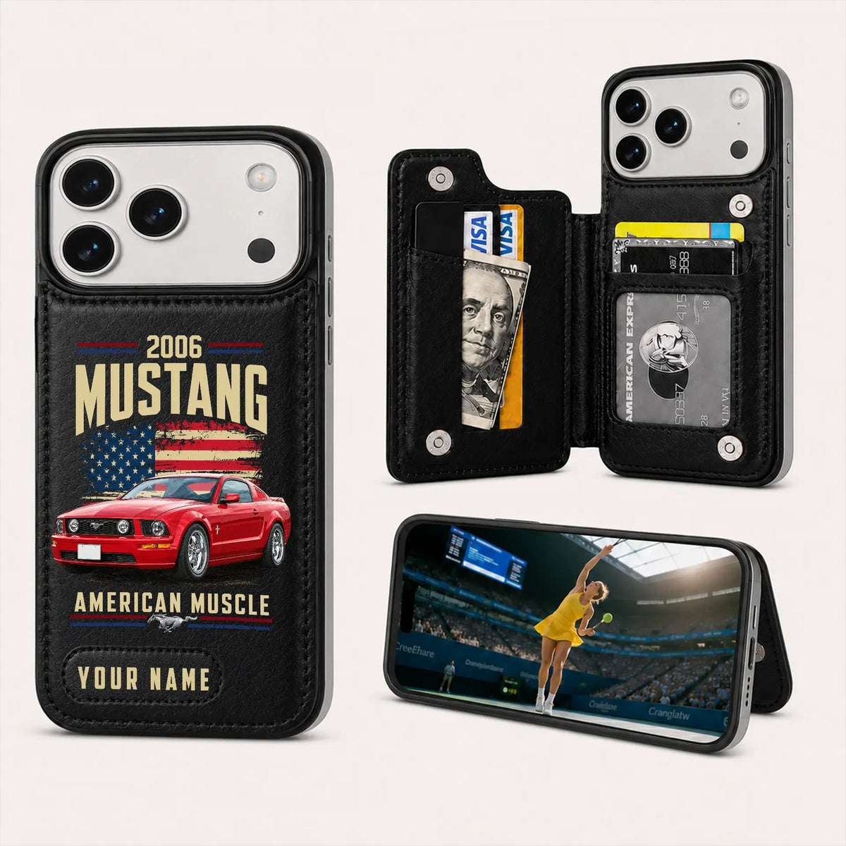 2006 Mustang Personalized Leather Wallet Phone Case