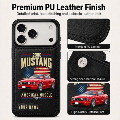 2006 Mustang Personalized Leather Wallet Phone Case