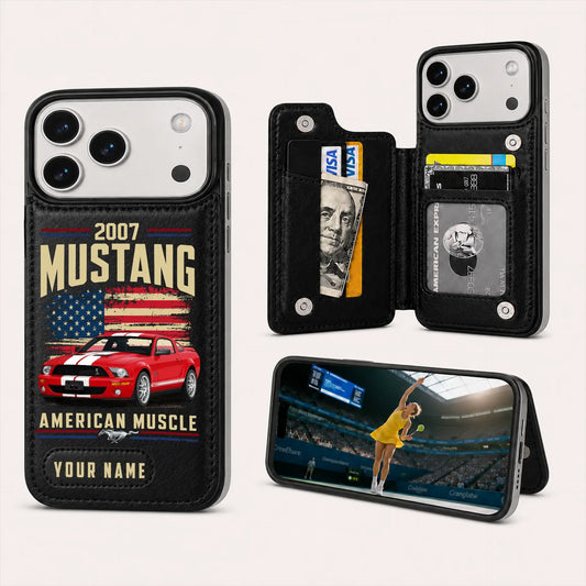 2007 Mustang Personalized Leather Wallet Phone Case