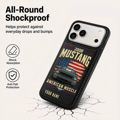 2008 Mustang Personalized Leather Wallet Phone Case
