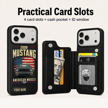 2008 Mustang Personalized Leather Wallet Phone Case