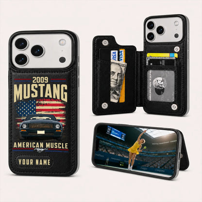 2009 Mustang Personalized Leather Wallet Phone Case