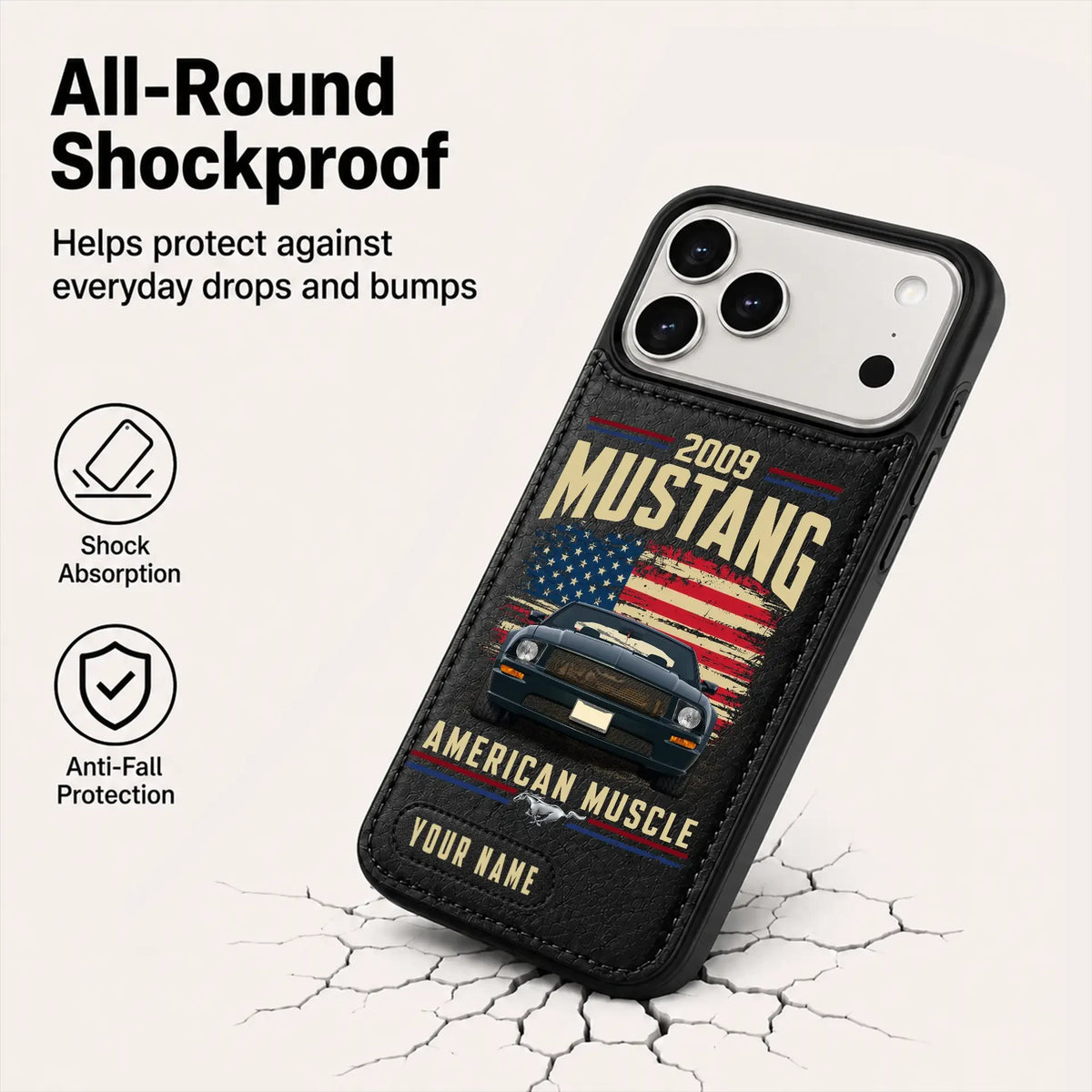 2009 Mustang Personalized Leather Wallet Phone Case