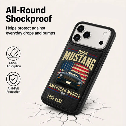 2009 Mustang Personalized Leather Wallet Phone Case