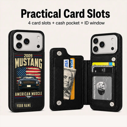 2009 Mustang Personalized Leather Wallet Phone Case