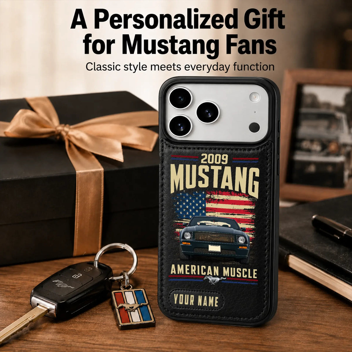 2009 Mustang Personalized Leather Wallet Phone Case