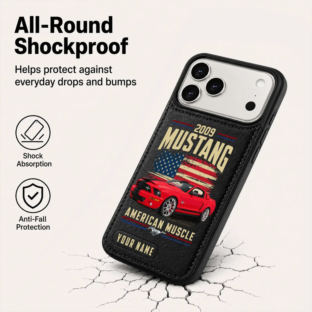2009 Mustang Personalized Leather Wallet Phone Case