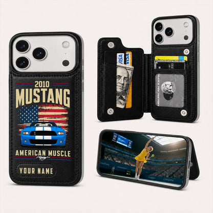 2010 Mustang Personalized Leather Wallet Phone Case
