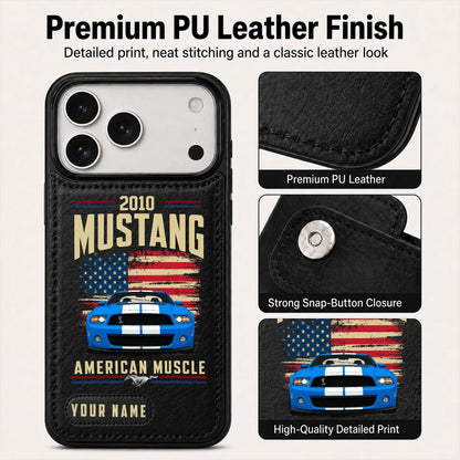 2010 Mustang Personalized Leather Wallet Phone Case