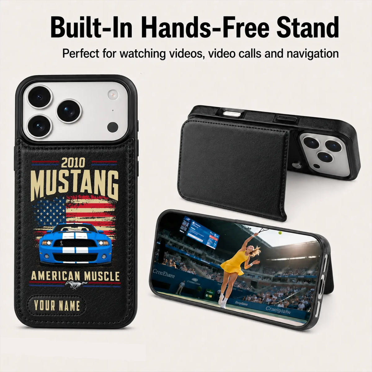 2010 Mustang Personalized Leather Wallet Phone Case