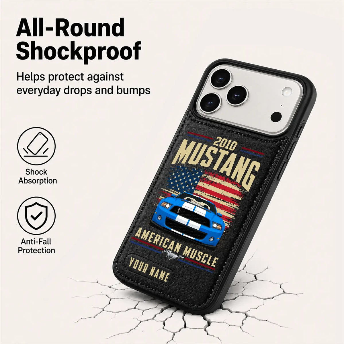 2010 Mustang Personalized Leather Wallet Phone Case