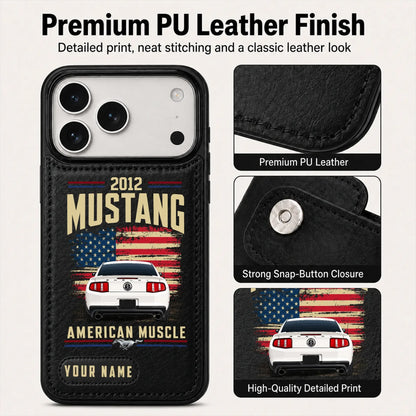 2012 Mustang Personalized Leather Wallet Phone Case