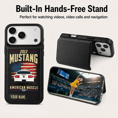 2012 Mustang Personalized Leather Wallet Phone Case