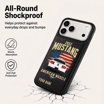 2012 Mustang Personalized Leather Wallet Phone Case