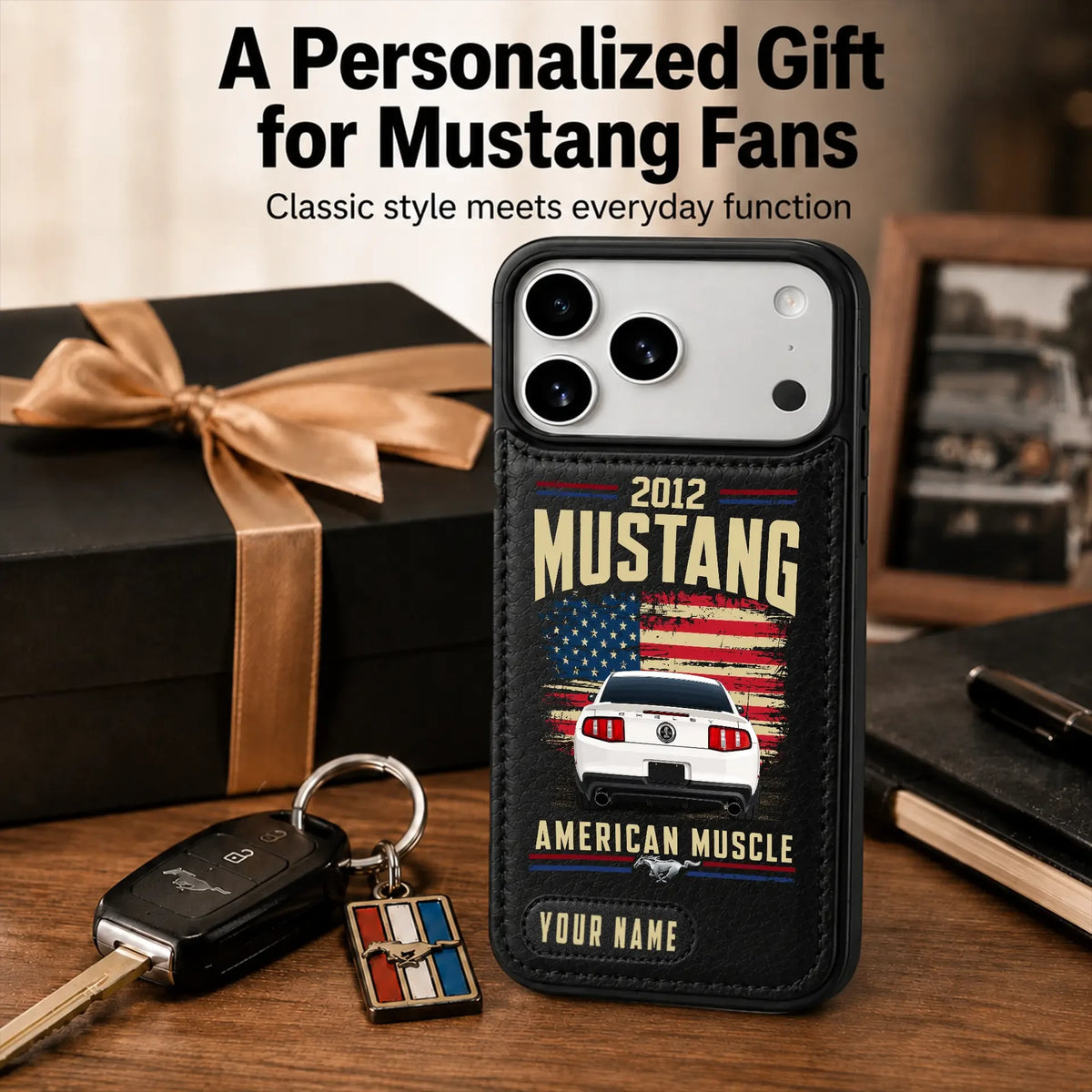 2012 Mustang Personalized Leather Wallet Phone Case